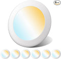 5/6 Inch LED Disk Lights - Dimmable Flush Mount Ceiling Lights, 5CCT Selectable Disc Lights, Recessed Light, Surface Mount Ceiling Light, CRI90+, 14.8W 1150LM, UL/FCC/Energy Star (6 Pack)