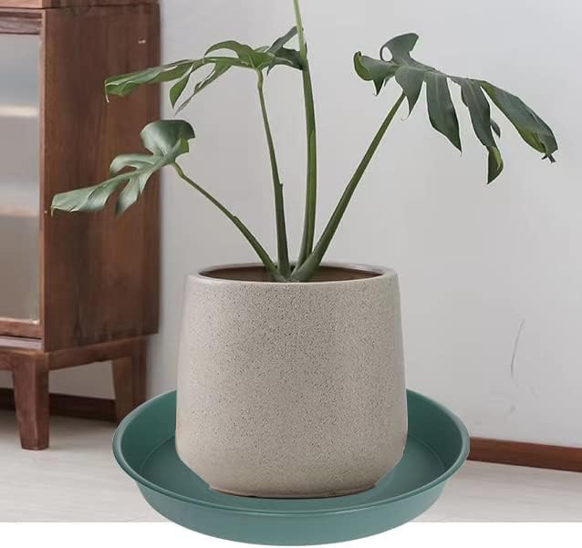 3 Pack of 25 26 inch Plant Saucer (22.7 Inch Base), 4.2" Depth, Large Deep Plastic Flower Planter Water Trays for Indoors Outdoor Bath Bath, Plant Drip Trays for Pot (26", Green)