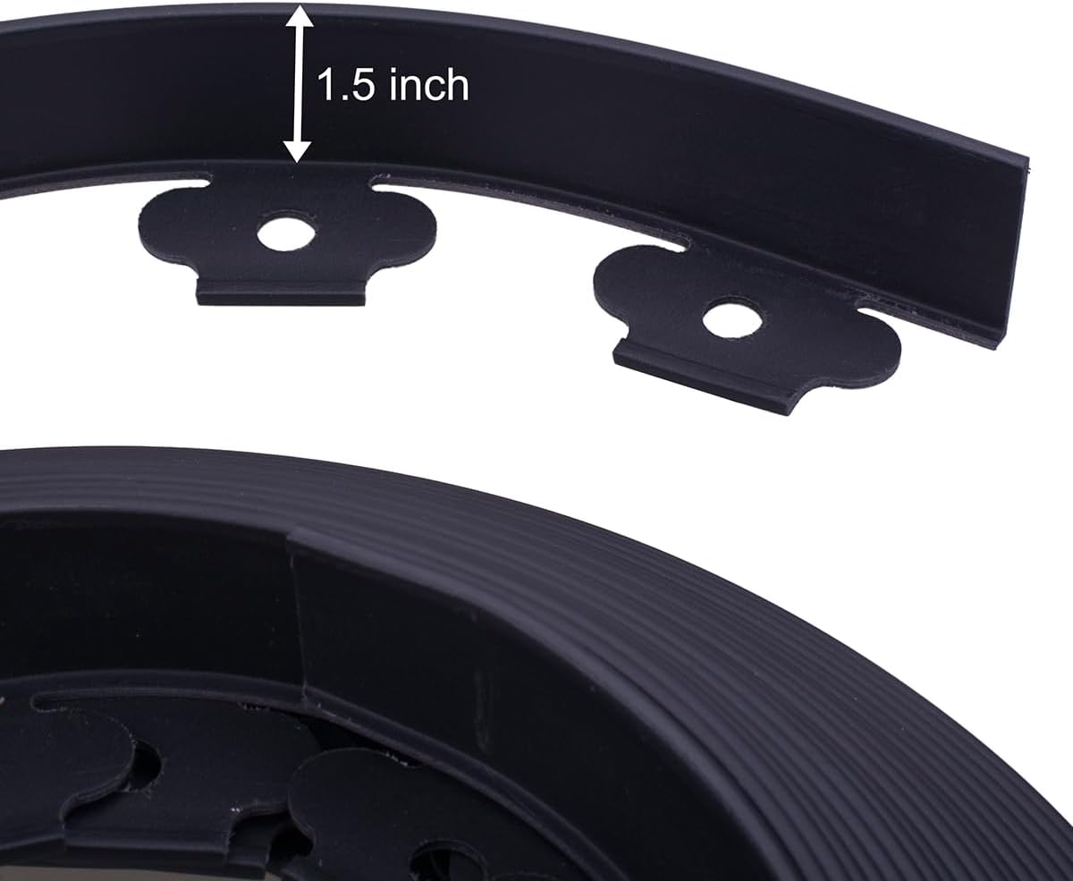 Garden Edging，100FT Landscape Edging with 60 Spikes for Lawn 1.5 Inch Tall (Black, 100FT)