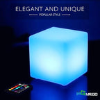 Mr.Go 10-inch Rechargeable LED Cube Light w/Remote, 16 RGB Colors & Dimmable LED Cube Lamp Night Light Mood Lamp, Ambient Decorative Lighting, Cordless & Waterproof for Indoor Outdoor Use