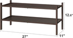 Bamboo Shoe Rack for Entryway, 2-Tier Stackable | Foldable | Natural, Shoe Organizer for Hallway Closet, Free Standing Shoe Racks for Indoor Outdoor