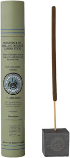 Nantucket Spider Mosquito Repellent Sticks 14 Pack and Holder | Repels Mosquitoes & Flies | Slate Block Holder | Outdoor Garden Natural Essential Oil Incense | Woodland Scent