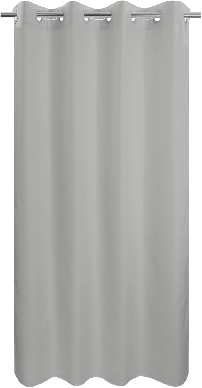 River Dream Stall Size No Hook Grey Fabric Shower Curtain or Liner Soft Microfiber - 54" x 78" Shower Stall Curtain Hotel Grade, Waterproof & Machine Washable, Gray, 54x80