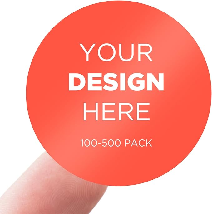 Custom Personalized Labels - Custom Stickers with Any Design, Logo, Text; Business Logo, Thank You Labels; 100 Scalloped 4.5"x4.5" Labels