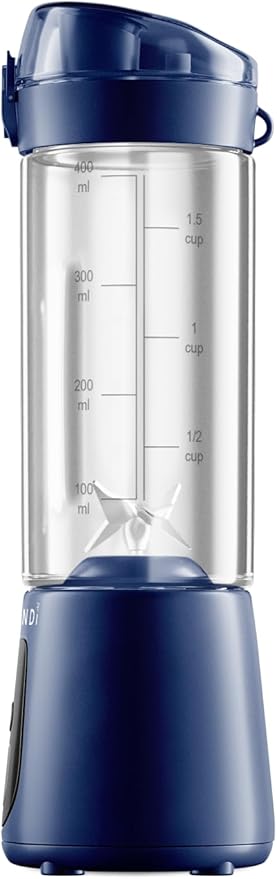 BLENDi Pro+ Portable Blender (17.5oz, Navy Blue) – Powerful 120W Motor, USB-C Rechargeable, Cordless Personal Blender Smoothies & Shakes – BPA-Free, Self-Cleaning, Travel-Friendly