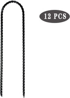 10"x2" Trampolines Wind Stakes Heavy Duty U Shape Galvanized Steel Trampoline Stakes Ground Anchors with Sharp End for Camping Tent, Garden Staples, Trampoline Pins (12)