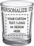 Custom Image Shot Glass 2.5oz, Personalized with Your Logo, Company Design, Picture, Text, Monogram, Customized Photo Printed Unique Gift For Coworkers