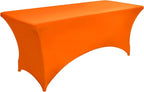 2-Pack 8ft Spandex Table Covers for Rectangle Folding Tables - Washable Elastic Tablecloth - Ultimate Fitted Table Protector for Birthday Parties, Trade Shows, Banquet