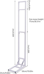 DYNAMI White Square Wedding Backdrop Stand,Metal Arch Backdrop Stand w/Foldable Base,Adjustable Height(1-2m) Rectangle Metal Stand for Wedding Party Decor,Installation-Free