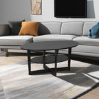 Furinno Oval Coffee Table, Walnut