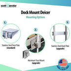 Scott Aerator DeIcer for Lakes & Ponds | 3/4 Horse Power 115V Stainless Steel | 100 ft. Electric Corded Cable Included with Dock Mount Assembly | Made in USA