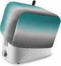 Toaster Cover 2 Slice Green and Grey Ombre Toaster Oven Cover with Pockets Teal Gradient Color Dustproof Bakeware Protector Small Kitchen Appliance Dust Covers and Fingerprint Protection for Women