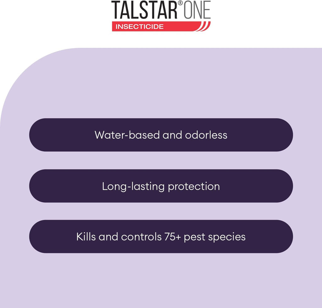 Talstar One (Bifenthrin 7.9%), Water-Based – Controls 75+ Indoor & Outdoor Pests, EPA-Approved, Yields 32–320 Gal