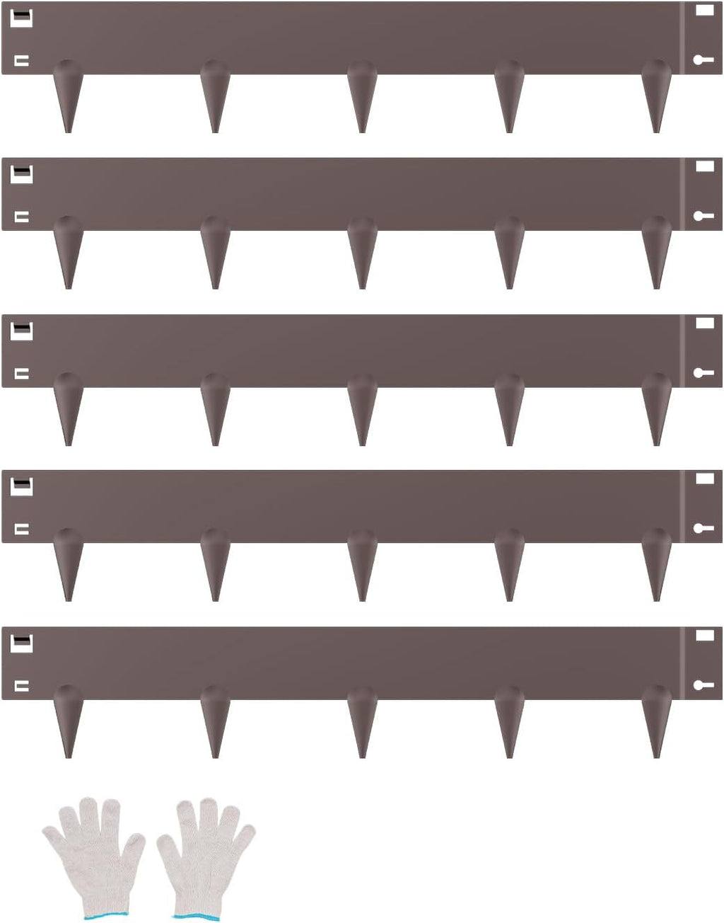VEVOR Steel Landscape Edging, 5 Packs 39 x 4 in Rust-Resistant Metal Landscape Edging, Bendable Garden Edging Border, Heavy Duty Lawn Edging, Easy-to-Install, Flower Bed Yard Pathway Divider Brown