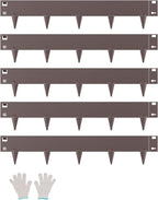 VEVOR Steel Landscape Edging, 5 Packs 39 x 4 in Rust-Resistant Metal Landscape Edging, Bendable Garden Edging Border, Heavy Duty Lawn Edging, Easy-to-Install, Flower Bed Yard Pathway Divider Brown