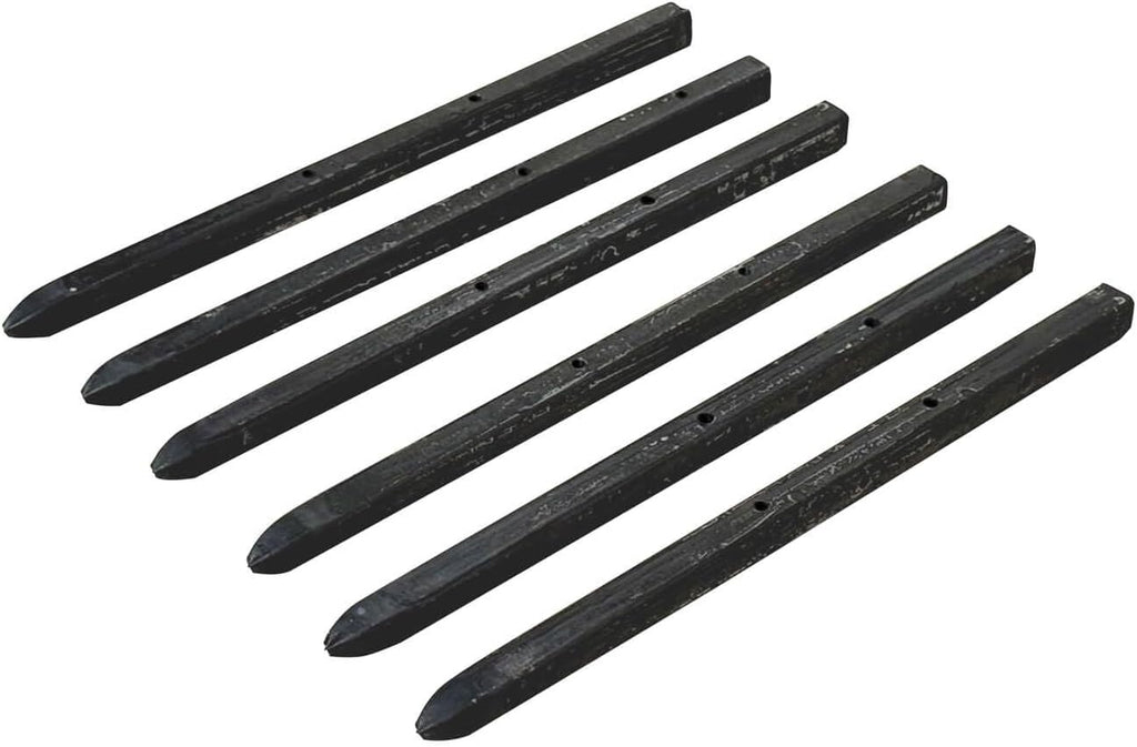Sandbaggy Square Steel Concrete Form Stakes with Nail Holes - 5/8" Wide - Rust Resistant Coating - Removable, Reusable - Construction Grade Stakes (12 inch, 200)