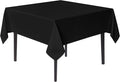 sancua Black Square Tablecloths 54x54 Inch - Fabric Table Cloth for Square or Round Tables, Washable Polyester Table Cover for Dinner, Holiday Party, Decorative Display Tables