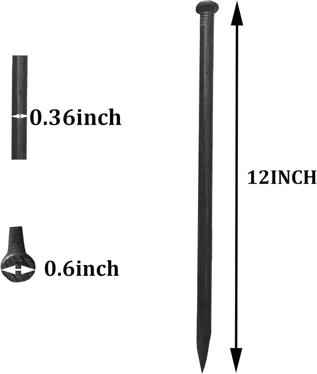 Metal Landscape Stakes,12Inch 25Pcs Landscape Edging Anchoring Spikes for Tent Spikes,Paver Edging,Artificial Turf Stakes,Tent and More (25)