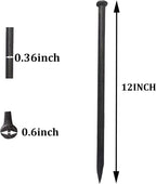 Metal Landscape Stakes,12Inch 25Pcs Landscape Edging Anchoring Spikes for Tent Spikes,Paver Edging,Artificial Turf Stakes,Tent and More (25)