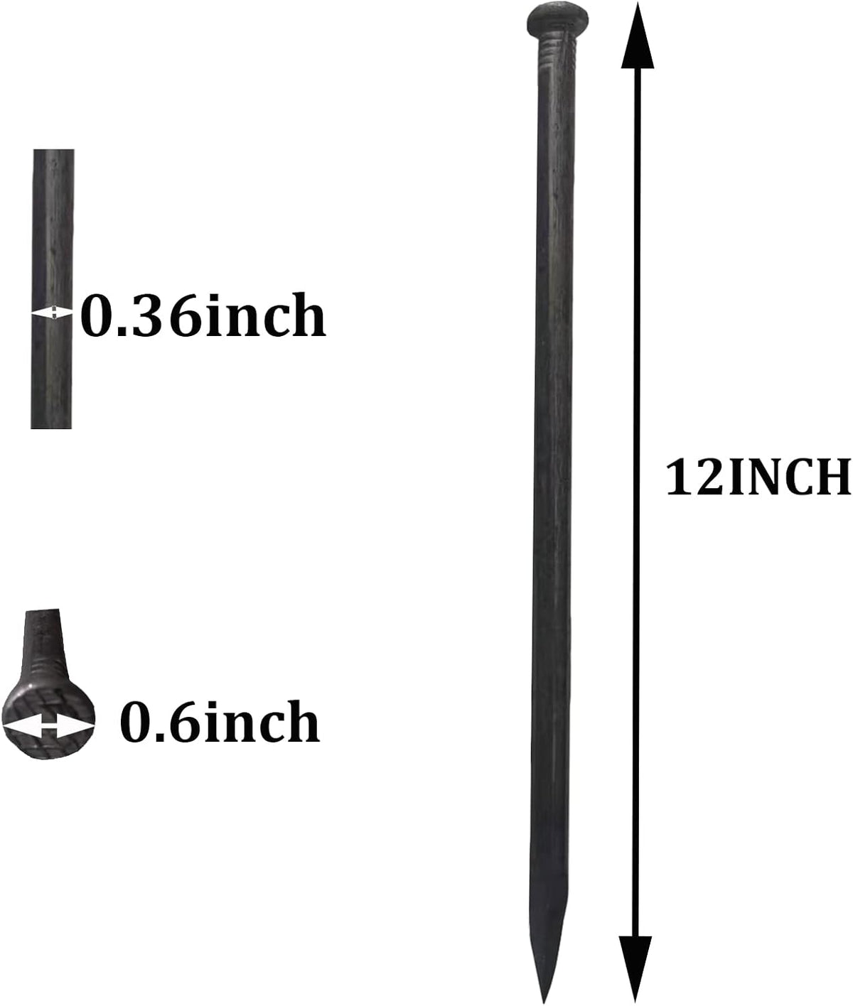 Metal Landscape Stakes,12Inch 25Pcs Landscape Edging Anchoring Spikes for Tent Spikes,Paver Edging,Artificial Turf Stakes,Tent and More (25)
