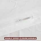 FACE TWO FACE Bedding Duvet Cover Set 3 Pieces 100% Washed Cotton Duvet Cover Linen Like Textured Breathable Durable Soft Comfy (Queen, White)