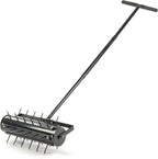 VINGLI Rolling Lawn Aerator with T-Shaped Handle, 17 inch Manual Aerator Tool, Lawn Aerator Spike Tool with 36 Spikes for Garden Yard Soil Health Maintaining, Black