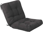 QILLOWAY Outdoor Chair Cushion for Patio Furniture, Waterproof Patio Cushions with Ties, Fade Resistant Replacement Pads for Outdoor Rocking Chairs,Dark Grey