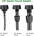 Drip Irrigation Hose Connectors,1/4 Inch Drip Irrigation Tubing x 3/4 FHT Swivel Garden Faucet Adapter, Convert 3/4" Garden Hose to 1/4" Drip Pipe for Irrigation Kits (3-Pack)