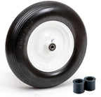 16" Flat Free Wheelbarrow Tire | Replacement Wheel for Wheelbarrow, Trailer, Wagon | Durable Wheel with 4" to 6" Hub | Compatible with 6" Hub with Spacers | 5/8" Bearing | Lapp Wheels