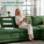 108" Modular Sectional Couch, L Shaped Cloud Sofa for Living Room | Comfortable Foam Cushions, Sturdy Frame, Appealing Appearance, Easy Assembly, Soft Chenille, Modular Design, Green