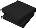 AAAAAcessories Outdoor Seat Cushions for Chairs, Waterproof, Fade-Resistant, 22" x 22" x 3", Patio Furniture Replacement Cushions, Set of 2, Charcoal Black