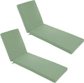 Chaise Lounge Cushions Outdoor Set of 2 - Waterproof and Fade Resistant Sun Lounger Replacement Cushions - Patio Lounger Pads with Removable Cover for Pool, Deck, 72 x 21 x 3 Inch, Sage Green