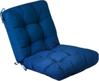 QILLOWAY Outdoor Chair Cushion for Patio Furniture, Waterproof Patio Cushions with Ties, Fade Resistant Replacement Pads for Outdoor Rocking Chairs,Royal Blue