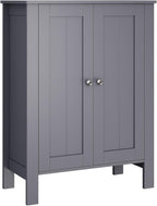 Bathroom Cabinet, Modern Bathroom Floor Storage Cabinet, Freestanding Organizer with Adjustable Shelves & Double Doors, 3-Tier Home Living Room Furniture