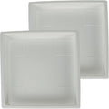 The HC Companies 11 Inch Accent Square Plant Saucer, Lightweight UV-Resistant Plastic Outdoor & Indoor Flower Pot Tray, 2-Pack Plant Pot Trays for Garden & Home Decor, White
