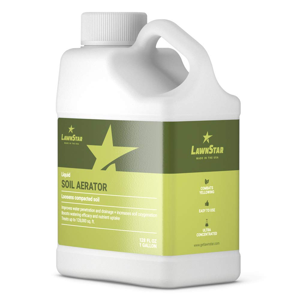 Liquid Lawn Aerator (1 Gallon) - Loosens & Conditions Compacted Soil - Alternative to Core and Mechanical Aeration - Improves Water Penetration, Drainage & Soil Oxygenation - American Made
