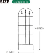 48" H x16 W Trellis,Black Garden Metal Vine Sturdy Trellises for Outdoor Climbing Plants Support Structures B (121cm) 2Pack