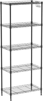 5 Tier Shelves Storage, Wire Shelf Unit, Standing Adjustable Metal Shelves Organizer, Storage Racks for Restaurant Garage Pantry Kitchen Garage23.6" x 13.8" x 59"