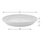 PSW Pot Collection AP35TC 14-inch Plastic/Stone/Wood Composite Plant Saucer Drip Tray – No Drainage Hole (Drillable), Indoor/Outer Water Tray, Terra Cotta Color