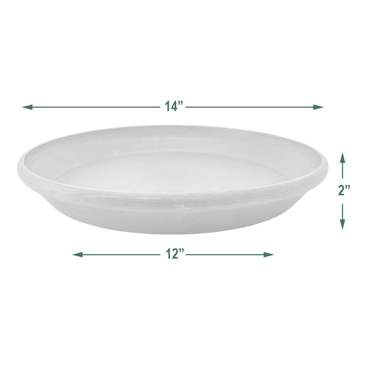 PSW Pot Collection AP35TC 14-inch Plastic/Stone/Wood Composite Plant Saucer Drip Tray – No Drainage Hole (Drillable), Indoor/Outer Water Tray, Terra Cotta Color