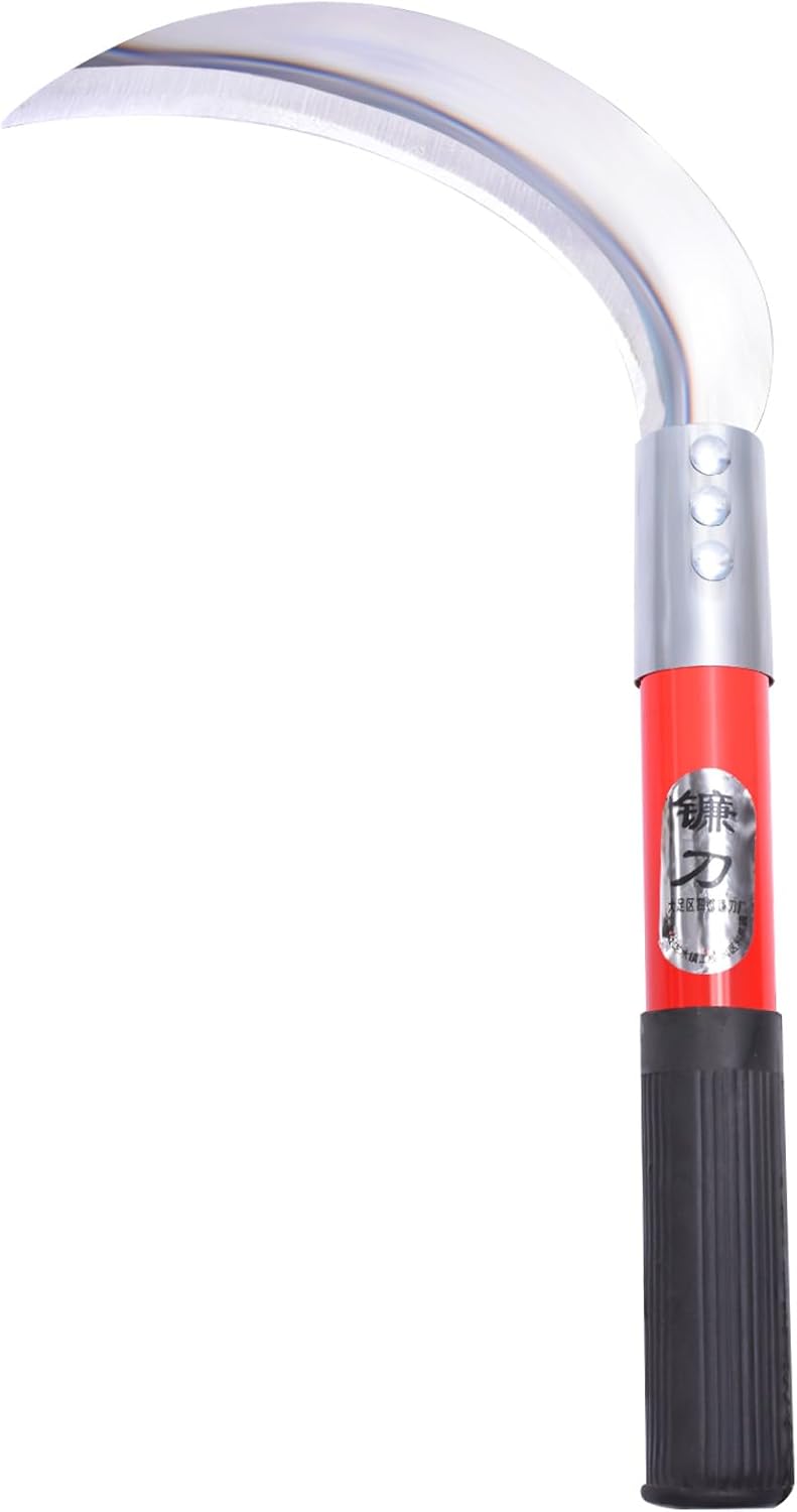1pce 290mm/11.42in Carbon Steel Billhook Brush Clearing Sickle for Grass,Weeding Tools for Garden,Curved Sawtooth Sickle,Machete Axe for Cutting Trees,Steel Blade Knife in Hand