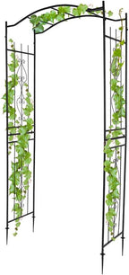 VINGLI Garden Arbor, Arch for Wedding Ceremony Party, Christmas Garden Decor Steel Garden Trellis for Plant Climbing, Pergola for Garden, Backyard, Lawn (Bridge Top)