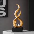AWNR Abstract Art Deco Decor Statues for Home,Shelves,Table,Living Room, Dining Room,Modern Sculpture Decoraciones of Homes for Sale (Gold B)