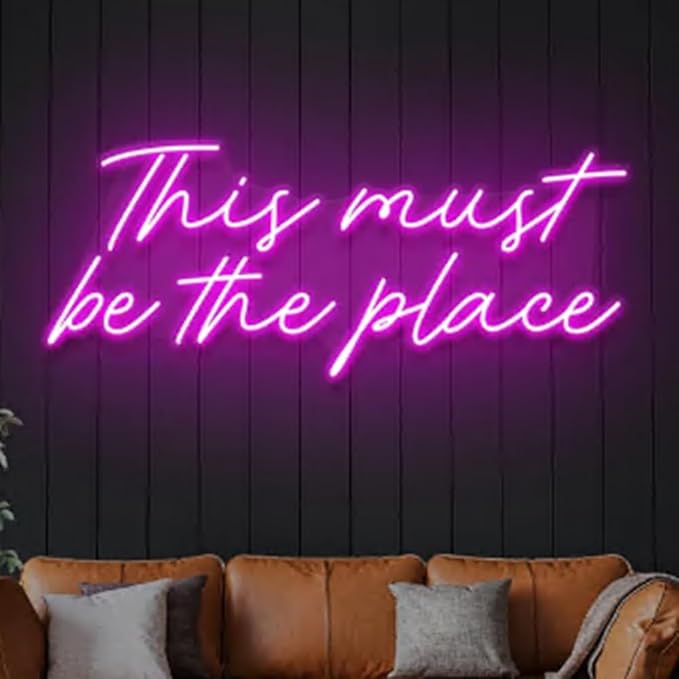 This Must Be The Place Neon Sign, Led Neon Light Bar Sign, Party Sign, Home Decor Size:25x 12inches