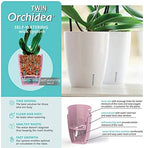 Santino 5.9 Inch ORCHIDEA Self Watering Pots for Orchids in Violet (Set of 3) - Decorative Wicking Planter with w/Great Aerification, Drainage and Water Level Indicator