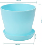 TDHDIKE 10 Pcs Plastic Planters Indoor Flower Plant Pots, Mini Flower Seedlings Nursery Pot/Planter/Flower Pot with Pallet, Modern Decorative Gardening Containers (5color 25)
