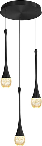 Pendant Lights Kitchen Island 3-Lights Pendant Chandelier for Dining Room Hallway Stairwell,LED Dimmable 2700K-6000K