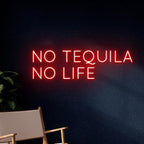 No Tequila No Life Neon Sign, No Tequila No Life Led Light, Tequila Led Sign, Tequila Neon Light, Wine Bar Room Wall Decor, Club Neon Light Size:18inch
