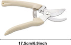 2PCS Garden Flower Shears Pruning Shears 6.9 inches Scissors Heavy Duty Plant Scissors for Cutting Flowers, Trimming Plants, Bonsai, Fruits Picking (White Handle 2pcs)