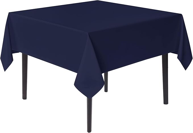 sancua Small Square Tablecloths 36x36 Inch - Navy Blue Table Cloth for Square or Round Tables, Washable Polyester Fabric Table Cover for Nightstand End Bedside Tables